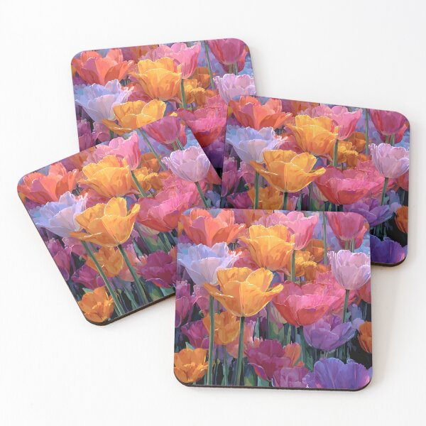 Item preview, Pink and White Tulips Painting Botanical Wall Art designed and sold by AutoPopStudio.