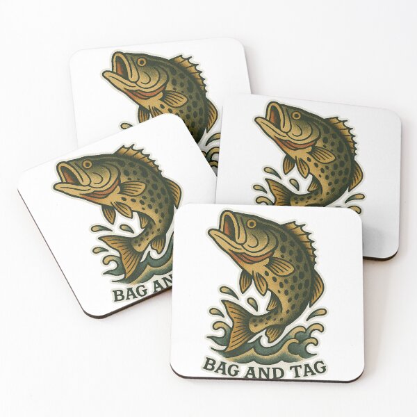Item preview, Bag and Tag Bass Fishing, Vintage Sailor Jerry Art Work designed and sold by Ali Kiwan Photo and Desgin .