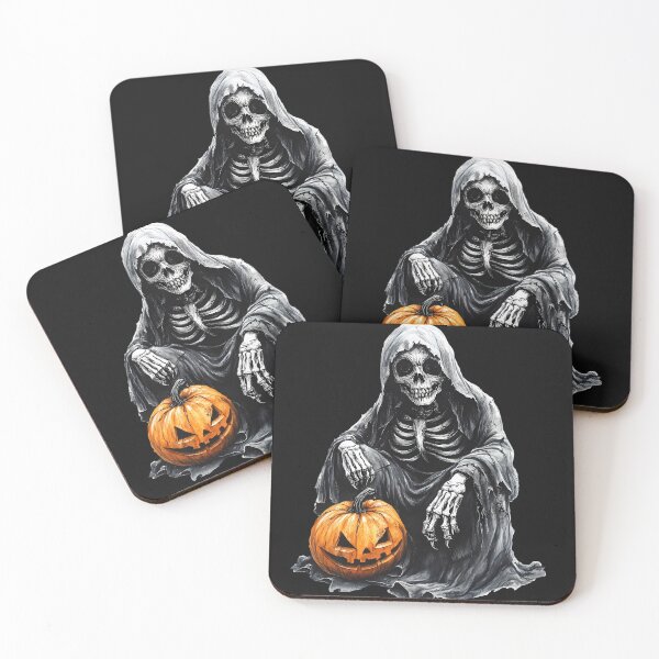 Item preview, Spooky Skeleton with Halloween Pumpkin designed and sold by designwiss.