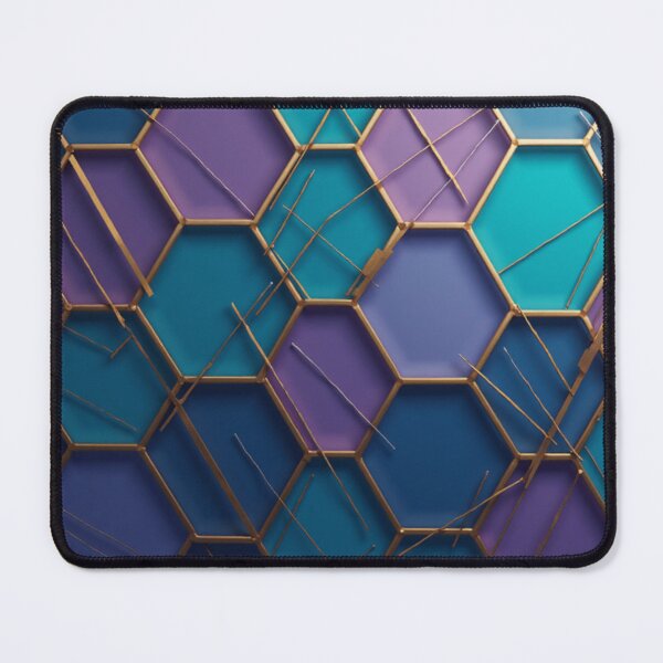 Item preview, Luxury Hexagon Pattern in Blue and Gold designed and sold by ArtsAmaze.