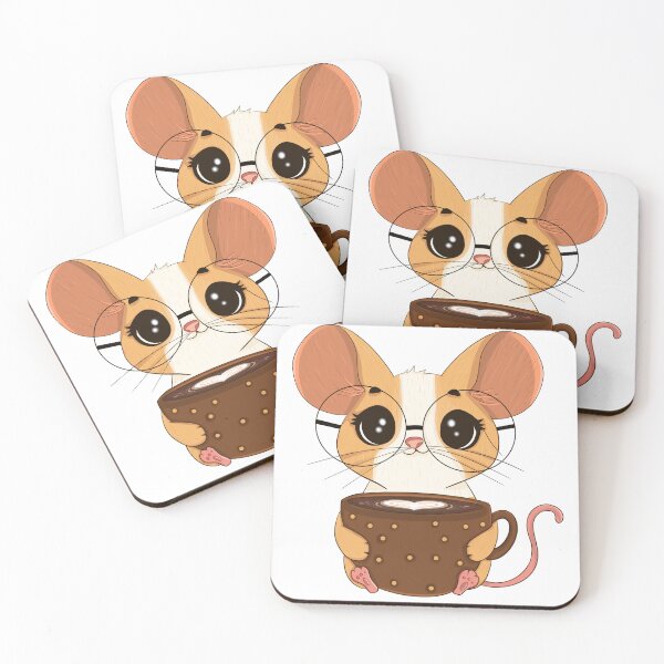 Item preview, Squeak & Sip: Tiny Coffee Mouse designed and sold by Iqrapixels.
