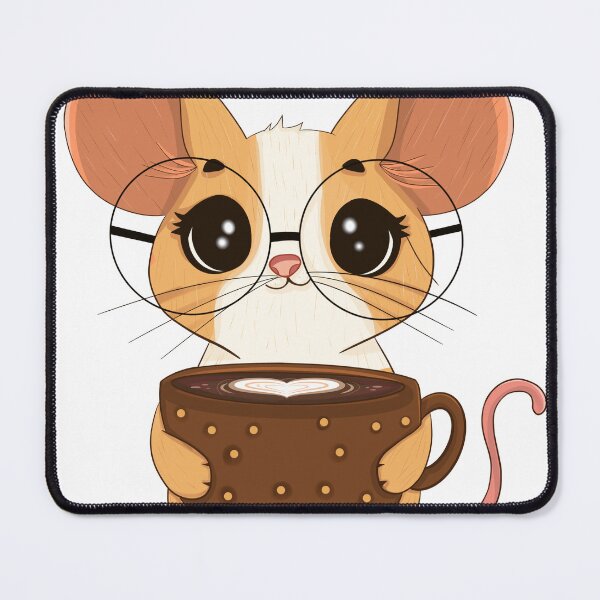 Item preview, Squeak & Sip: Tiny Coffee Mouse designed and sold by Iqrapixels.