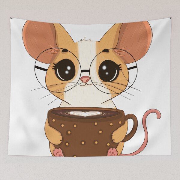 Item preview, Squeak & Sip: Tiny Coffee Mouse designed and sold by Iqrapixels.