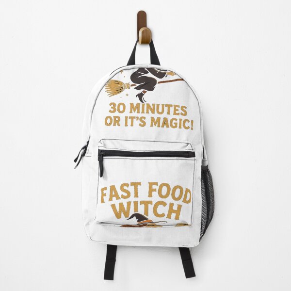 Item preview, Fast Food Witch Pizza T-Shirt | Funny Halloween Pizza Delivery Design | 30 Minutes or It’s Magic Quote designed and sold by KDesignCrafts.