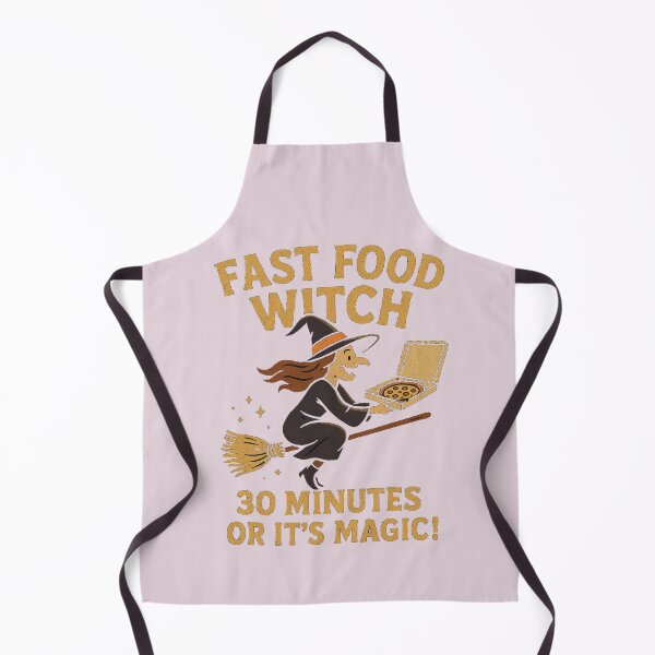 Item preview, Fast Food Witch Pizza T-Shirt | Funny Halloween Pizza Delivery Design | 30 Minutes or It’s Magic Quote designed and sold by KDesignCrafts.