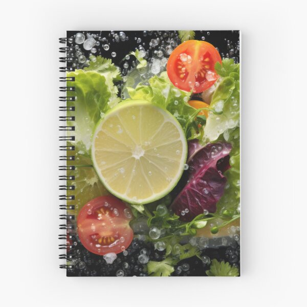 Item preview, Fresh vegetable salad with citrus, cherry tomatoes, and lettuce in water splash, AI generated designed and sold by dvoevnore.