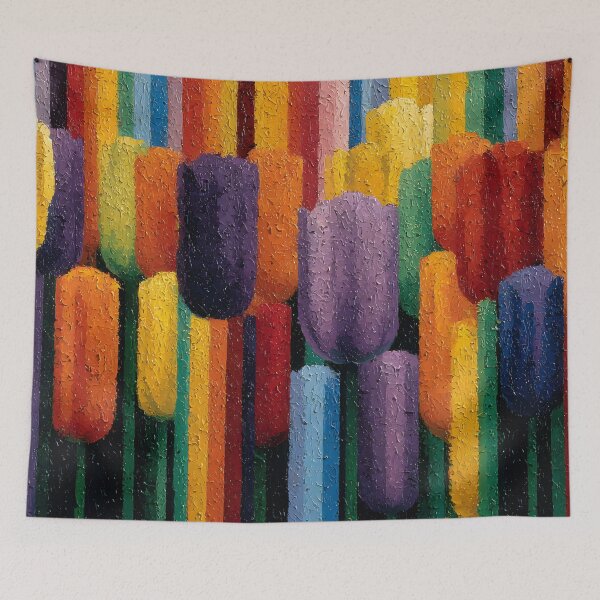 Item preview, Charming Tulips Artwork Romantic Garden Scene designed and sold by AutoPopStudio.