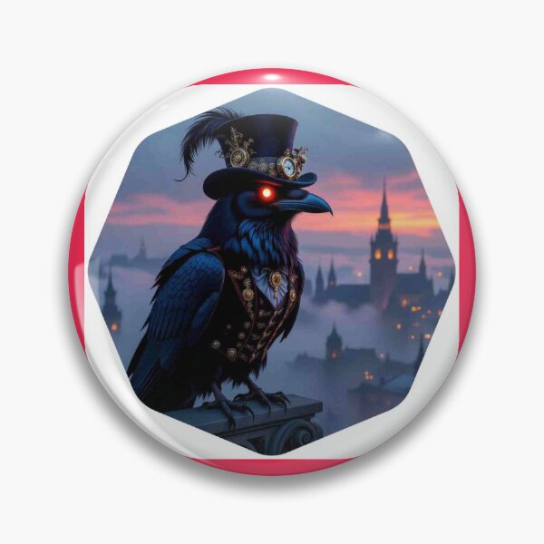 Item preview, Steampunk Raven in GothicCity – surreal vibes with monocle, moonlight and mysterious elegance designed and sold by FotoworldEdel.