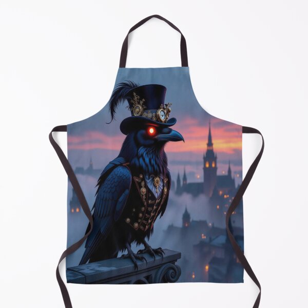 Item preview, Steampunk Raven in GothicCity – surreal vibes with monocle, moonlight and mysterious elegance designed and sold by FotoworldEdel.