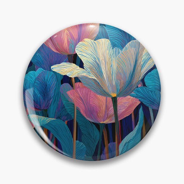 Item preview, Purple and Blue Tulips Painting Bold Artwork designed and sold by AutoPopStudio.