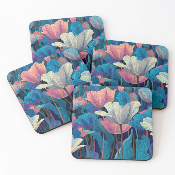 Item preview, Purple and Blue Tulips Painting Bold Artwork designed and sold by AutoPopStudio.