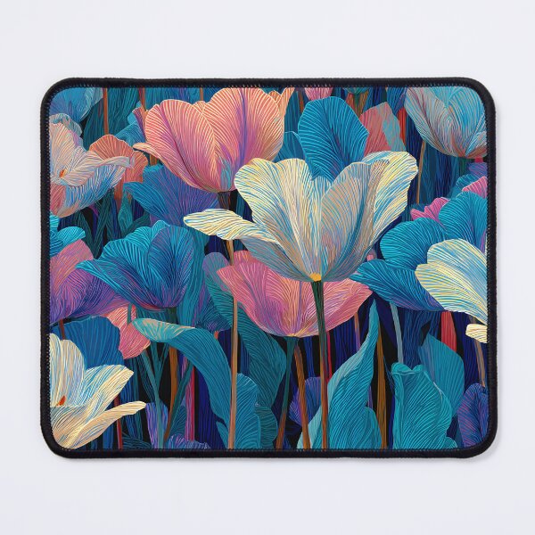 Item preview, Purple and Blue Tulips Painting Bold Artwork designed and sold by AutoPopStudio.