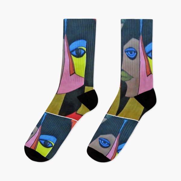 Item preview, “Abstract Cubism Portrait Art – Colorful Modern Face Design” designed and sold by BushraDesgin.