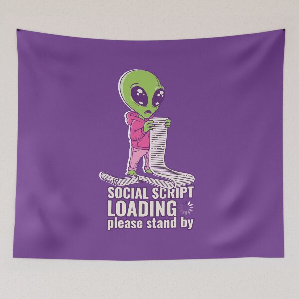 Item preview, Social Script Loading – Autistic Humor Alien designed and sold by boozkova-vorona.