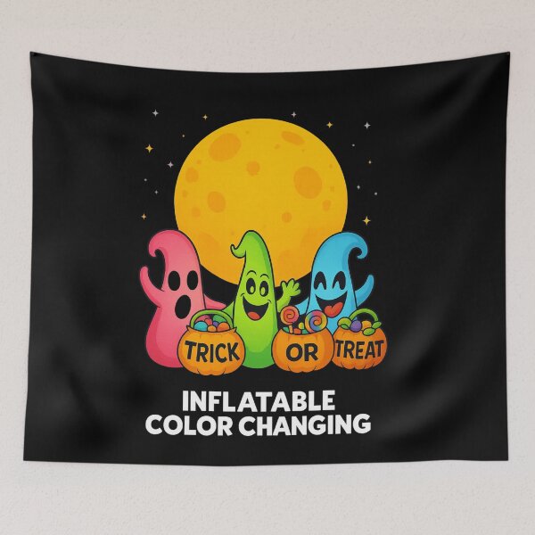 Item preview, Color-Changing Halloween Ghost Trio – Inflatable Trick-or-Treat Scene designed and sold by DailyDrivesct.