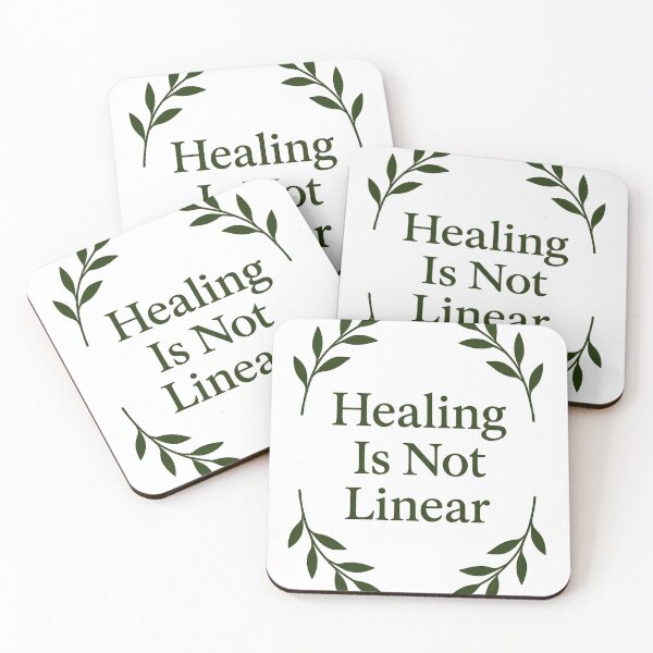 Item preview, Healing Is Not Linear – Mental Health Botanical Quote designed and sold by designwiss.
