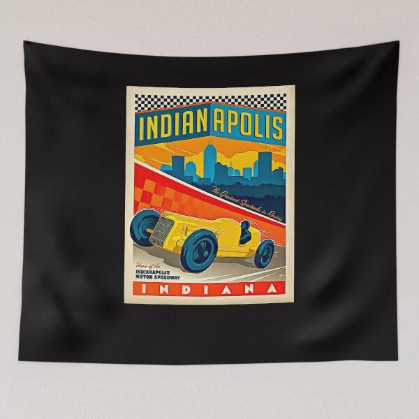 Item preview, Blast from the past a vintage old  poster Indianapolis designed and sold by Helios Be. Lavsh.