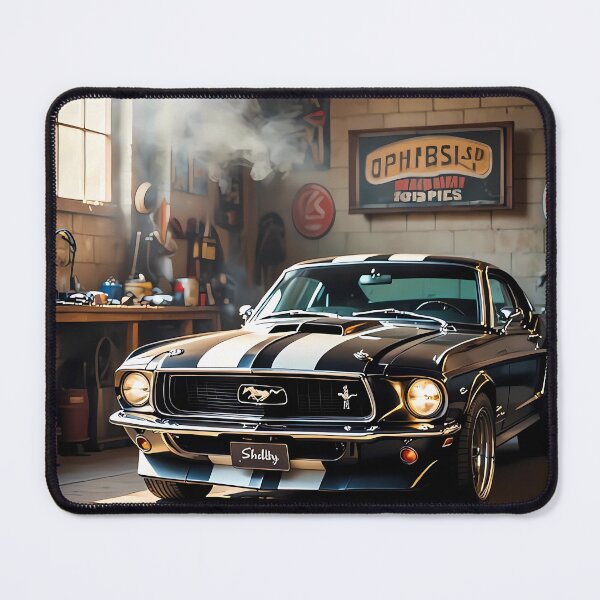 Item preview, Classic Muscle Car in Retro Garage – Vintage Car Art Print designed and sold by Artistic canvas store.