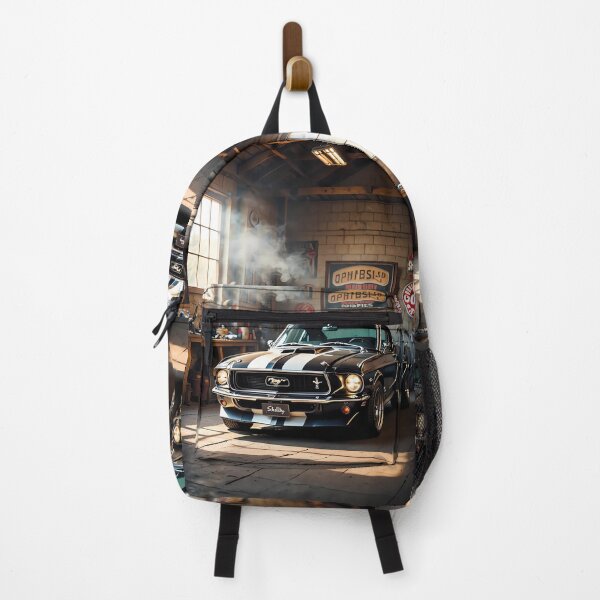 Item preview, Classic Muscle Car in Retro Garage – Vintage Car Art Print designed and sold by Artistic canvas store.