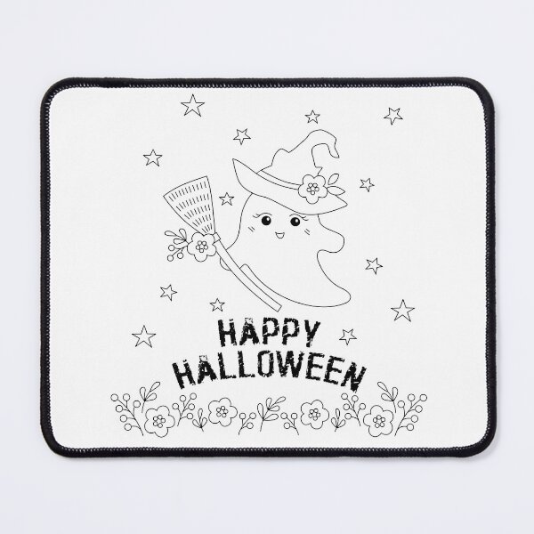 Item preview, happy Halloween witch broom ghost coloring shirt kid activity designed and sold by storieslanguage.