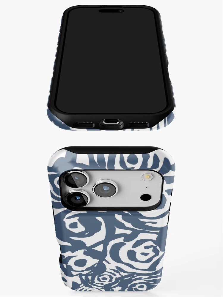 Thumbnail 3 of 4, iPhone Case, Navy Flower Bundle designed and sold by MathisDesigns.