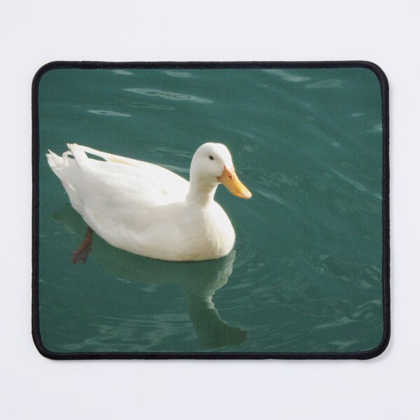 Item preview, White Duck Gliding on Calm Blue Water in a Serene Outdoor Scene designed and sold by Nmallia.