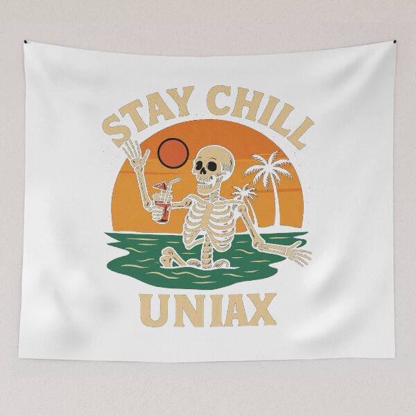 Item preview, Stay Chill Skeleton – Funny Retro Beach Vibes  designed and sold by designwiss.