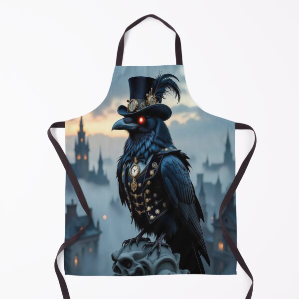 Item preview, Steampunk Raven in GothicCity – surreal vibes with monocle, moonlight and mysterious elegance designed and sold by FotoworldEdel.