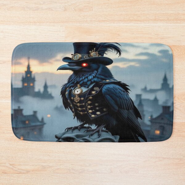 Item preview, Steampunk Raven in GothicCity – surreal vibes with monocle, moonlight and mysterious elegance designed and sold by FotoworldEdel.