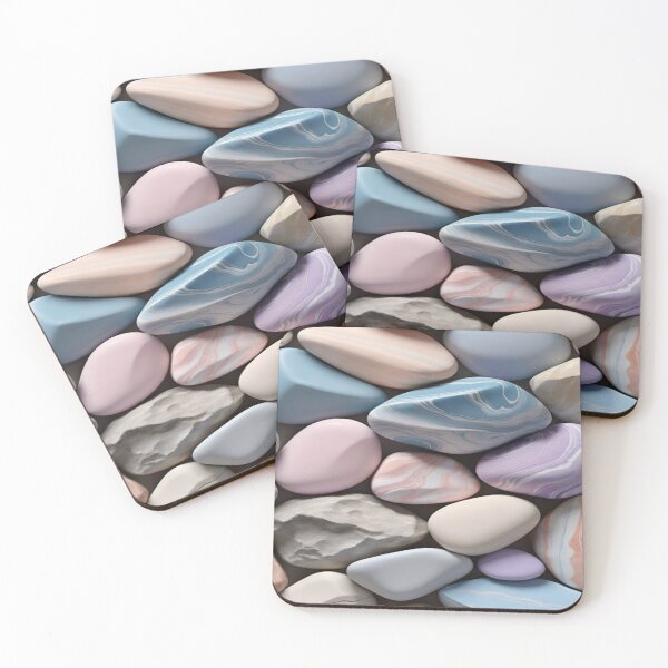 Item preview, Drawing of colorful smooth pebbles art designed and sold by NivyasArtistry.