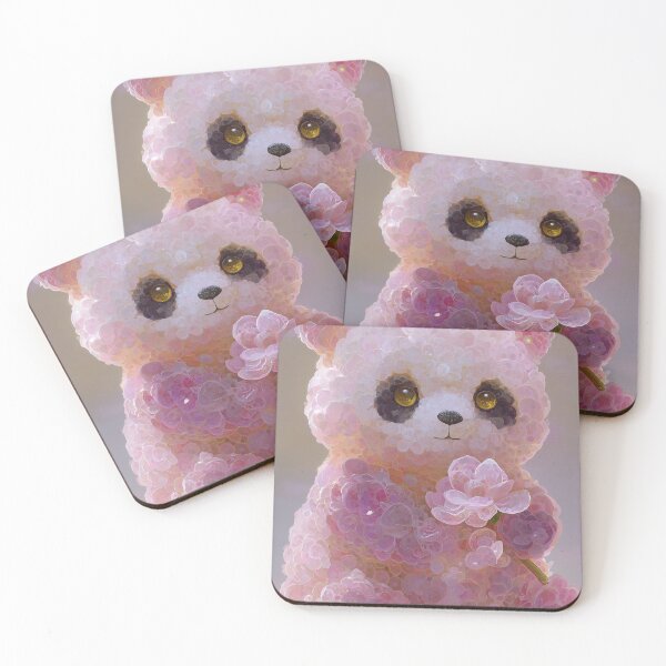 Item preview, Glowing Pastel Pink Petal Panda – Digital Fantasy Art designed and sold by PrettyB888.