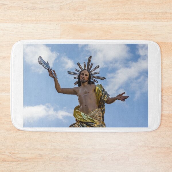 Item preview, Majestic Religious Statue of a Holy Figure Against a Clear Blue Sky designed and sold by Nmallia.