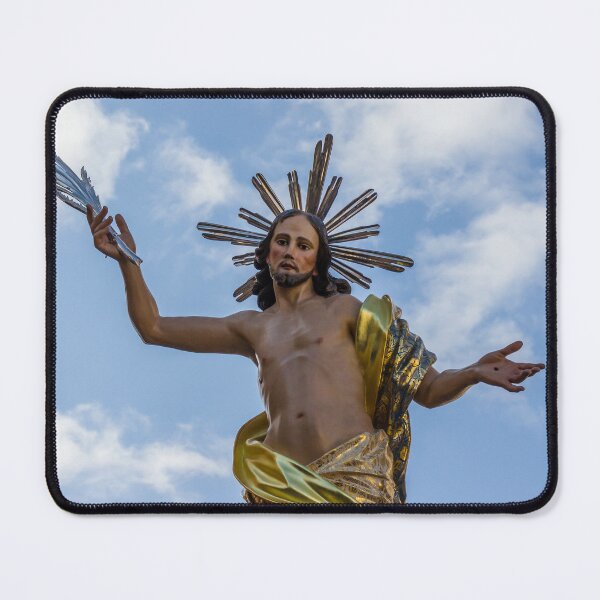 Item preview, Majestic Religious Statue of a Holy Figure Against a Clear Blue Sky designed and sold by Nmallia.