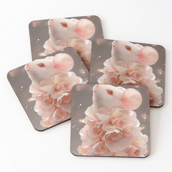 Item preview, Glowing Pastel Pink Petal Mouse – Digital Fantasy Illustration designed and sold by PrettyB888.