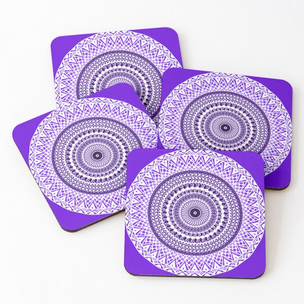 Item preview, Violet ornate Indian Flower of Life traditional ethnic sacred geometry mandala designed and sold by DivineMandala.
