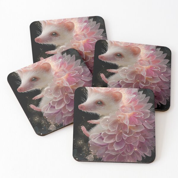 Item preview, Glowing Pastel Pink Petal Hedgehog – Digital Fantasy Art designed and sold by PrettyB888.