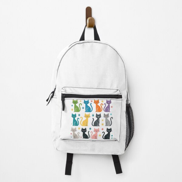 Item preview, Colorful Cartoon Cats with Stars Pattern designed and sold by ArtfulWeave.