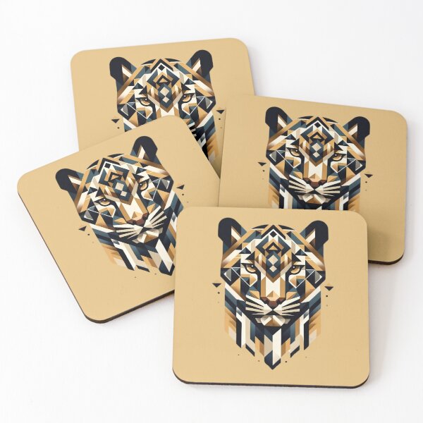 Item preview, Geometric Tiger Art – Modern Abstract Wildlife Design designed and sold by Kruti Collection.