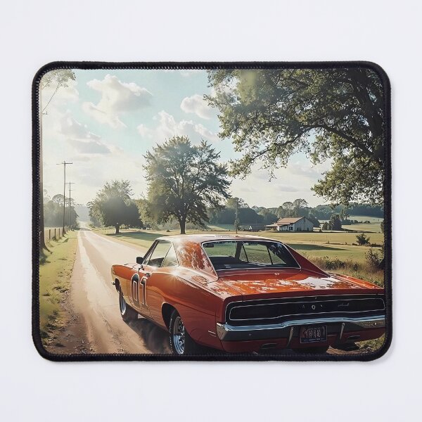 Item preview, Classic Orange Muscle Car on a Country Road – Vintage Americana Art designed and sold by Artistic canvas store.