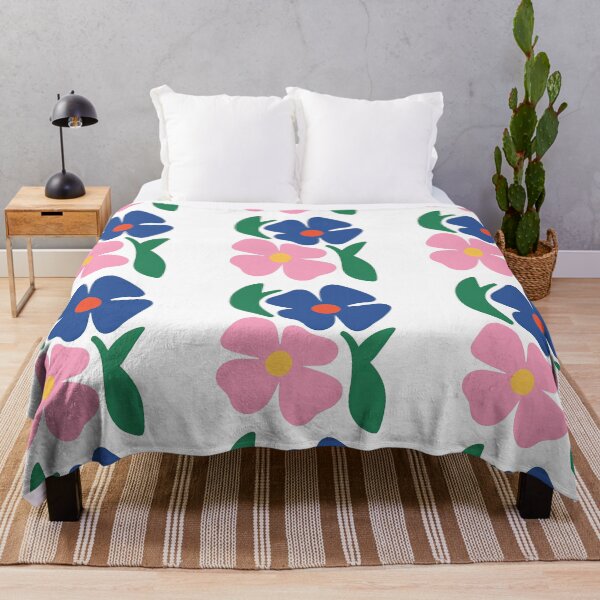 Item preview, Bold Flat Flower Duo with Green Leaves designed and sold by ArtfulWeave.
