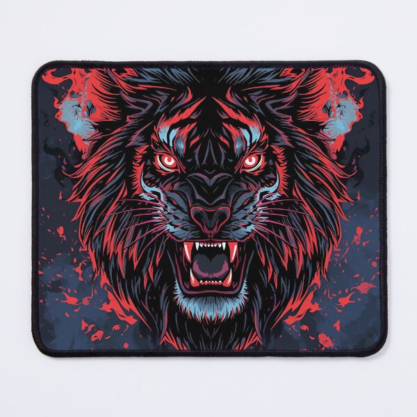 Item preview, "Neon Inferno Lion – Fierce Fire Beast Artwork" designed and sold by BushraDesgin.