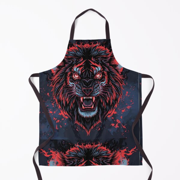 Item preview, "Neon Inferno Lion – Fierce Fire Beast Artwork" designed and sold by BushraDesgin.
