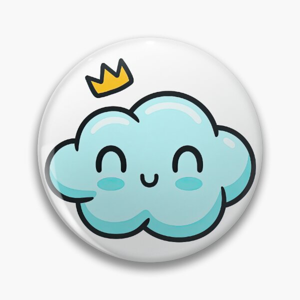 Item preview, Kawaii Smiling Cloud with Crown Illustration designed and sold by ArtfulWeave.