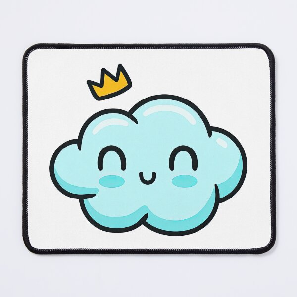 Item preview, Kawaii Smiling Cloud with Crown Illustration designed and sold by ArtfulWeave.