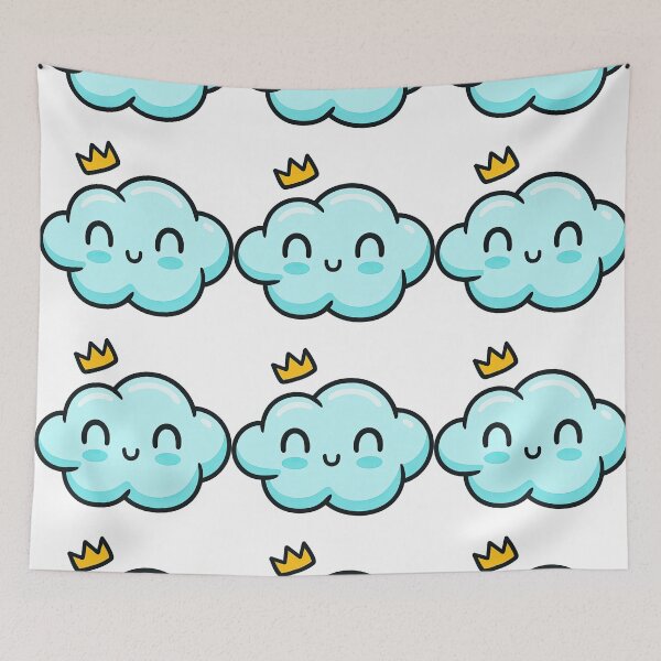 Item preview, Kawaii Smiling Cloud with Crown Illustration designed and sold by ArtfulWeave.
