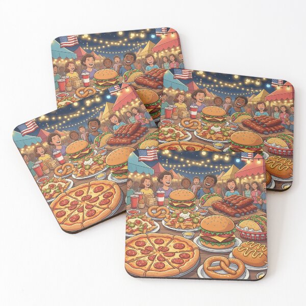 Item preview, American Food Festival – Classic Feast Illustration designed and sold by Wizdem Artworkz.
