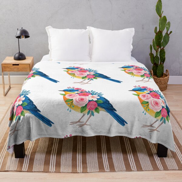 Item preview, Floral Bird Illustration with Colorful Flowers designed and sold by ArtfulWeave.