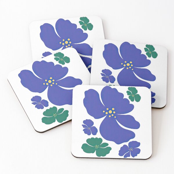 Item preview, Bold Blue and Green Abstract Flower Cluster designed and sold by ArtfulWeave.