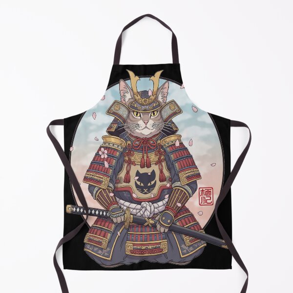 Item preview, Sakura Samurai Cat Bloom Japanese Cherry Blossom Warrior Cat Design designed and sold by Neko-Doodle-co.