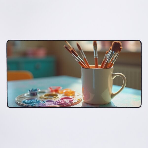 Item preview, Creative Workspace with Paintbrushes designed and sold by Dzigndada.